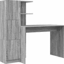 vidaXL Escritorio 2 pcs Gris sonoma Online