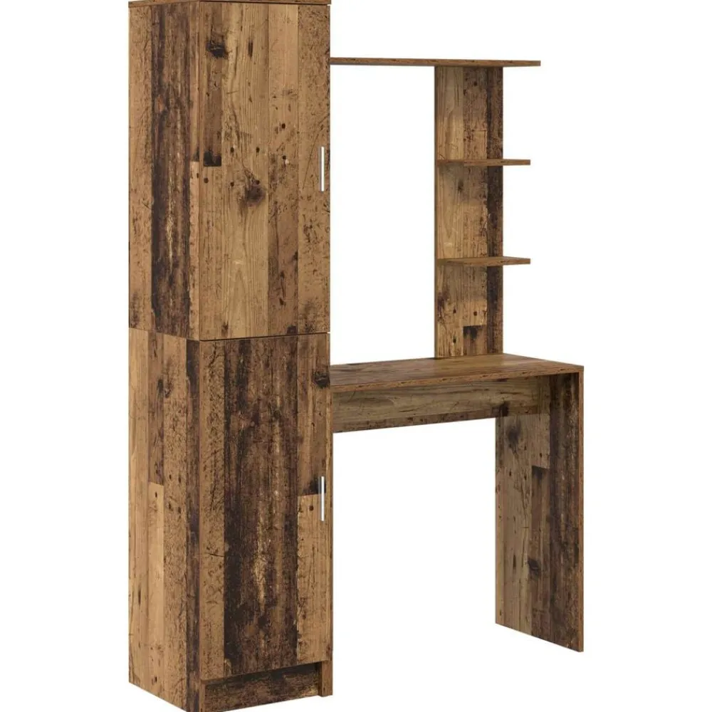 vidaXL Mobiliario De Oficina-Escritorio 2 pcs Madera vieja