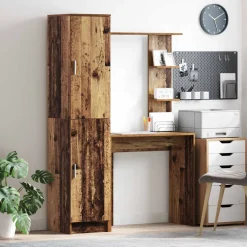 vidaXL Mobiliario De Oficina-Escritorio 2 pcs Madera vieja