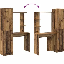 vidaXL Mobiliario De Oficina-Escritorio 2 pcs Madera vieja