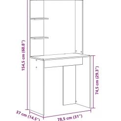 vidaXL Mobiliario De Oficina-Escritorio 2 pcs Madera vieja