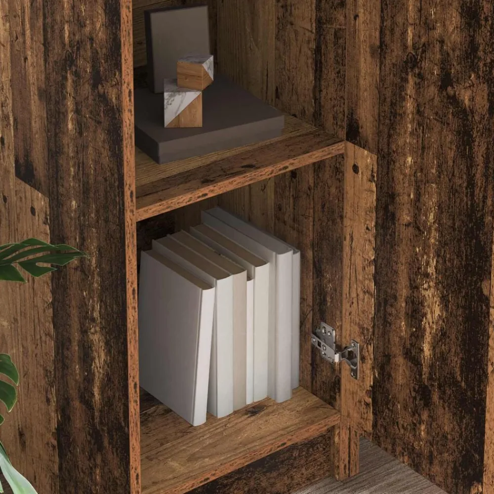 vidaXL Mobiliario De Oficina-Escritorio 2 pcs Madera vieja
