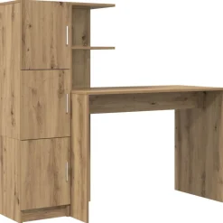vidaXL Escritorio 2 pcs Roble artesanal Roble artisan New