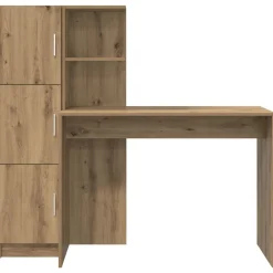 vidaXL Escritorio 2 pcs Roble artesanal Roble artisan New