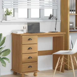 vidaXL Mobiliario De Oficina-Escritorio ASKIM Marrón 95 x 40 x 75 cm Madera de pino macizo