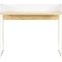 vidaXL Escritorio color roble y blanco 90x60x88 cm Blanco y marr&oacute;n Outlet