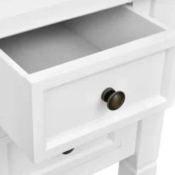 vidaXL Escritorio con 5 cajones Blanco