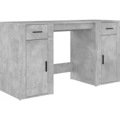 vidaXL Escritorio con armario contrachapada gris hormigón Gris hormig&oacute;n Sale