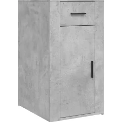 vidaXL Escritorio con armario contrachapada gris hormigón Gris hormig&oacute;n Sale