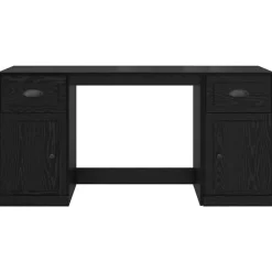 vidaXL Escritorio con armario con cajón 154,5 x 50 x 75 cm Roble negro Discount