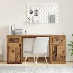 vidaXL Escritorio con armario 154,5 x 50 x 75 cm Madera vieja Best