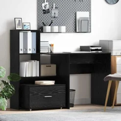vidaXL Mobiliario De Oficina-Escritorio con cajón 131,5 x 50 x 106,5 cm