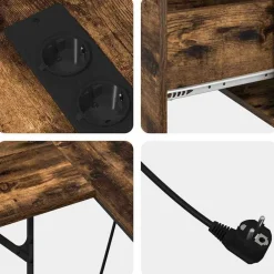 vidaXL Escritorio con cajón 182 x 101 x 87,5 cm Roble ahumado Best
