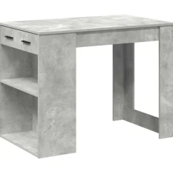 vidaXL Escritorio con cajón estante madera contrachapada gris hormigón Gris hormig&oacute;n Best