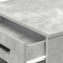 vidaXL Escritorio con cajón estante madera contrachapada gris hormigón Gris hormig&oacute;n Best