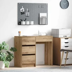 vidaXL Mobiliario De Oficina-Escritorio con cajón Roble artesanal 90 x 37.5 x 75 cm