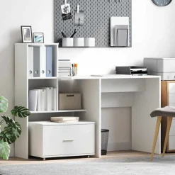 vidaXL Mobiliario De Oficina-Escritorio con cajón 131,5 x 50 x 106,5 cm Madera de ingeniería