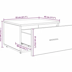 vidaXL Mobiliario De Oficina-Escritorio con cajón 131,5 x 50 x 106,5 cm Madera de ingeniería