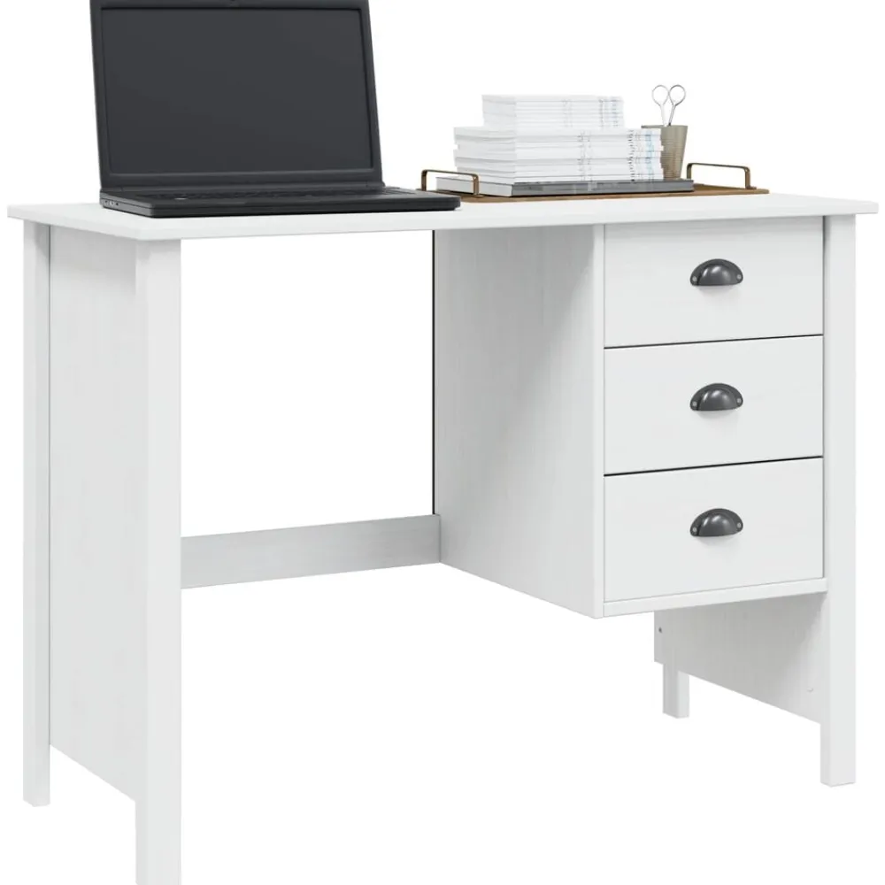 vidaXL Mobiliario De Oficina-Escritorio con cajones Hill 100 x 45 x 74 cm Pino macizo