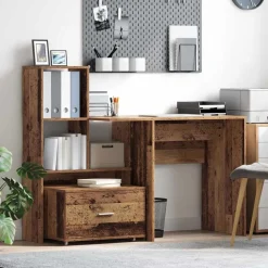 vidaXL Mobiliario De Oficina-Escritorio con cajón 131,5 x 50 x 106,5 cm