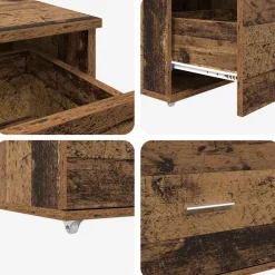 vidaXL Mobiliario De Oficina-Escritorio con cajón 131,5 x 50 x 106,5 cm