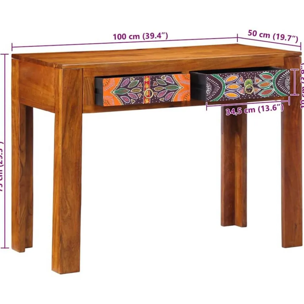 vidaXL Mobiliario De Oficina-Escritorio con cajón con almacenamiento Marrón 100 x 50 x 75 cm