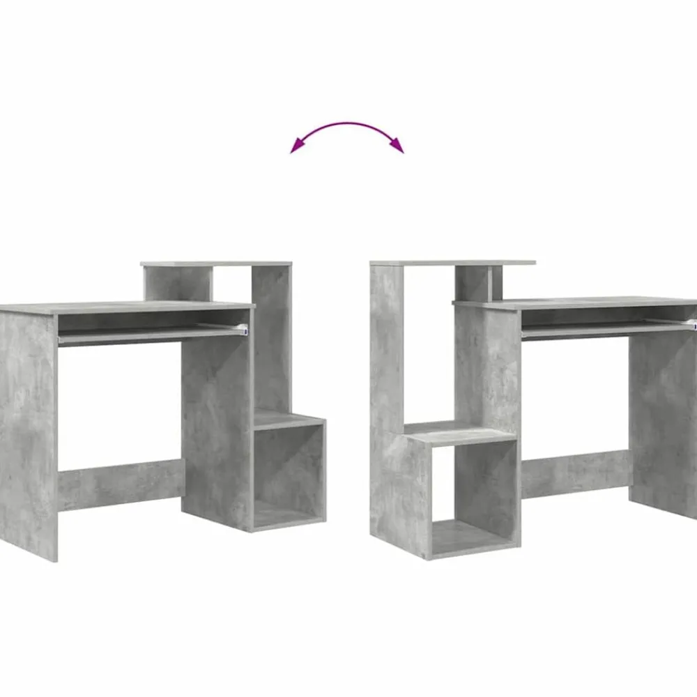 vidaXL Mobiliario De Oficina-Escritorio con cajón Gris Concreto 106 x 41 x 88.5 cm