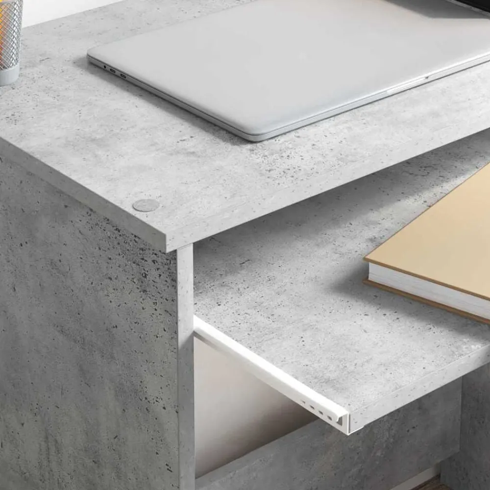 vidaXL Mobiliario De Oficina-Escritorio con cajón Gris Concreto 106 x 41 x 88.5 cm