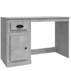 vidaXL Escritorio con cajón madera gris hormigón 115x50x75 cm Gris hormig&oacute;n Outlet