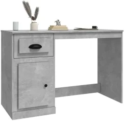 vidaXL Escritorio con cajón madera gris hormigón 115x50x75 cm Gris hormig&oacute;n Outlet