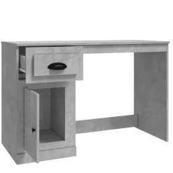 vidaXL Escritorio con cajón madera gris hormigón 115x50x75 cm Gris hormig&oacute;n Outlet