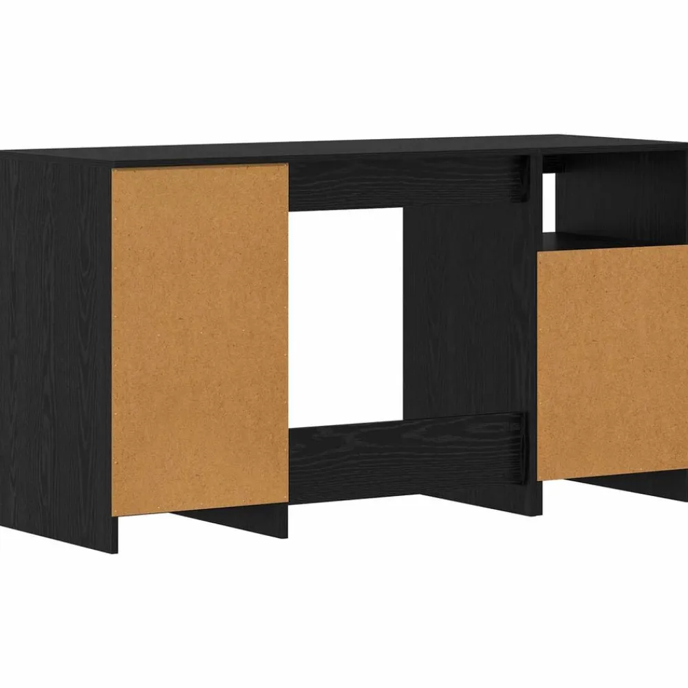 vidaXL Escritorio con cajón 2 pcs 140 x 50 x 76 cm Roble negro Online