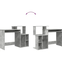 vidaXL Escritorio con cajón Gris Concreto 120,5 x 44 x 88,5 cm Gris hormig&oacute;n New