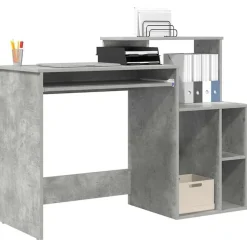 vidaXL Escritorio con cajón Gris Concreto 120,5 x 44 x 88,5 cm Gris hormig&oacute;n New