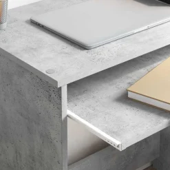 vidaXL Escritorio con cajón Gris Concreto 120,5 x 44 x 88,5 cm Gris hormig&oacute;n New