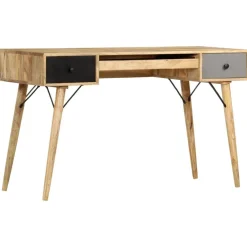 vidaXL Mobiliario De Oficina-Escritorio con cajones de madera maciza de mango 130x50x80 cm