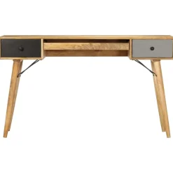 vidaXL Mobiliario De Oficina-Escritorio con cajones de madera maciza de mango 130x50x80 cm