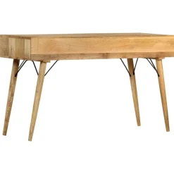 vidaXL Mobiliario De Oficina-Escritorio con cajones de madera maciza de mango 130x50x80 cm