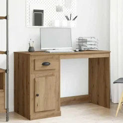 vidaXL Escritorio con cajón Roble artesanal 50 x 115 x 75 cm Roble artisan Hot