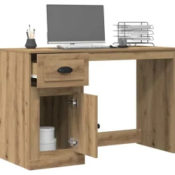 vidaXL Escritorio con cajón Roble artesanal 50 x 115 x 75 cm Roble artisan Hot