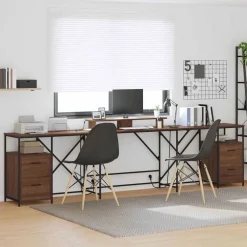 vidaXL Escritorio con cajón Roble Marrón 182 x 101 x 87,5 cm Marr&oacute;n roble Outlet