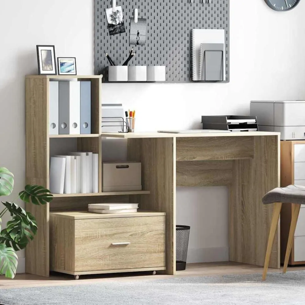 vidaXL Mobiliario De Oficina-Escritorio con cajón 131,5 x 50 x 106,5 cm