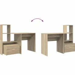 vidaXL Mobiliario De Oficina-Escritorio con cajón 131,5 x 50 x 106,5 cm