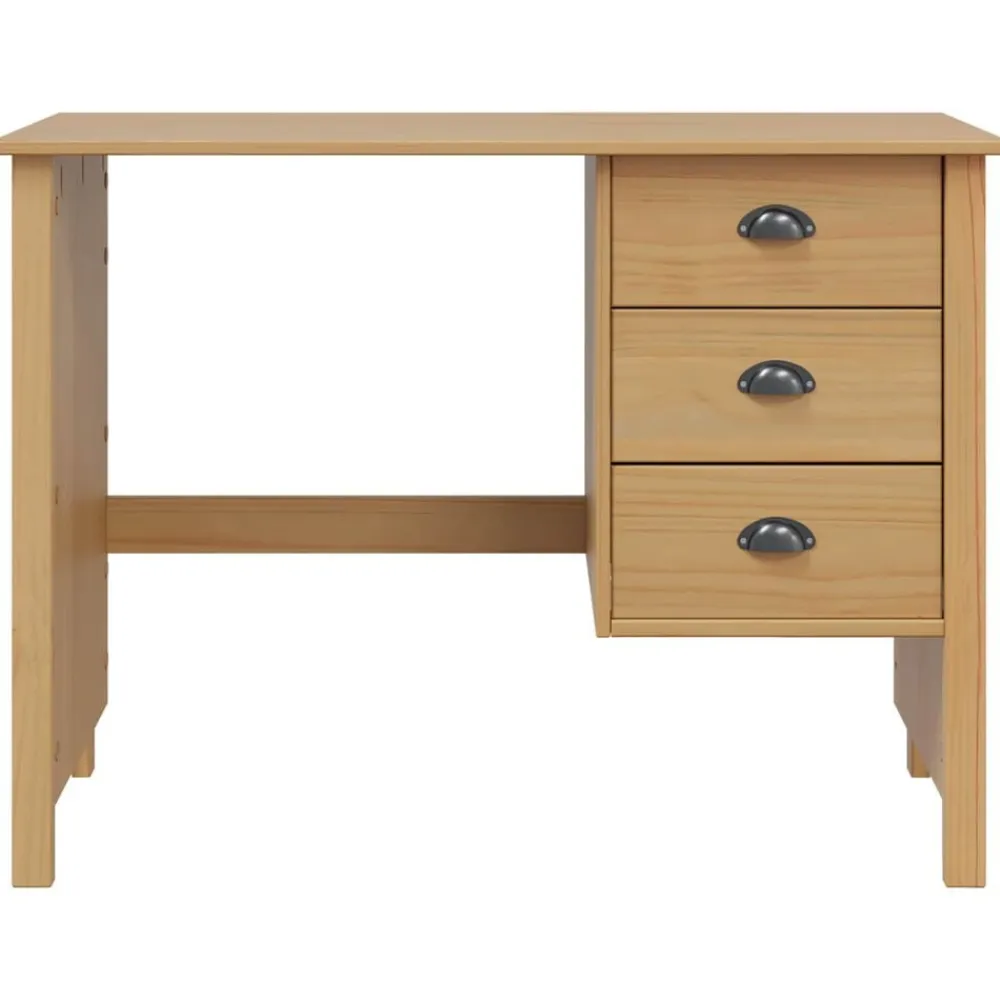 vidaXL Mobiliario De Oficina-Escritorio con cajones Hill Marrón miel 100 x 45 x 74 cm