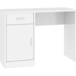 vidaXL Mobiliario De Oficina-Escritorio con cajón y armario contrachapada 100x40x73 cm