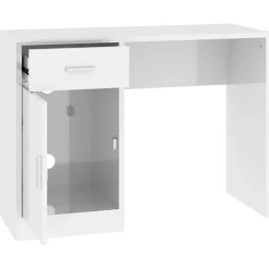 vidaXL Mobiliario De Oficina-Escritorio con cajón y armario contrachapada 100x40x73 cm