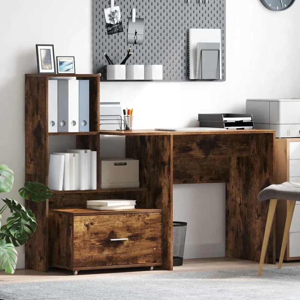 vidaXL Mobiliario De Oficina-Escritorio con cajón 131,5 x 50 x 106,5 cm