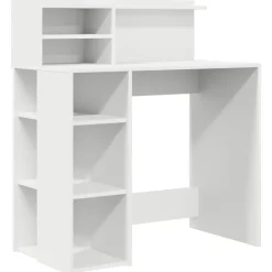 vidaXL Mobiliario De Oficina-Escritorio con estante 90 x 48 x 101,5 cm Madera de ingeniería