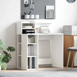 vidaXL Mobiliario De Oficina-Escritorio con estante 90 x 48 x 101,5 cm Madera de ingeniería