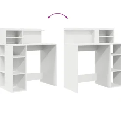 vidaXL Mobiliario De Oficina-Escritorio con estante 90 x 48 x 101,5 cm Madera de ingeniería